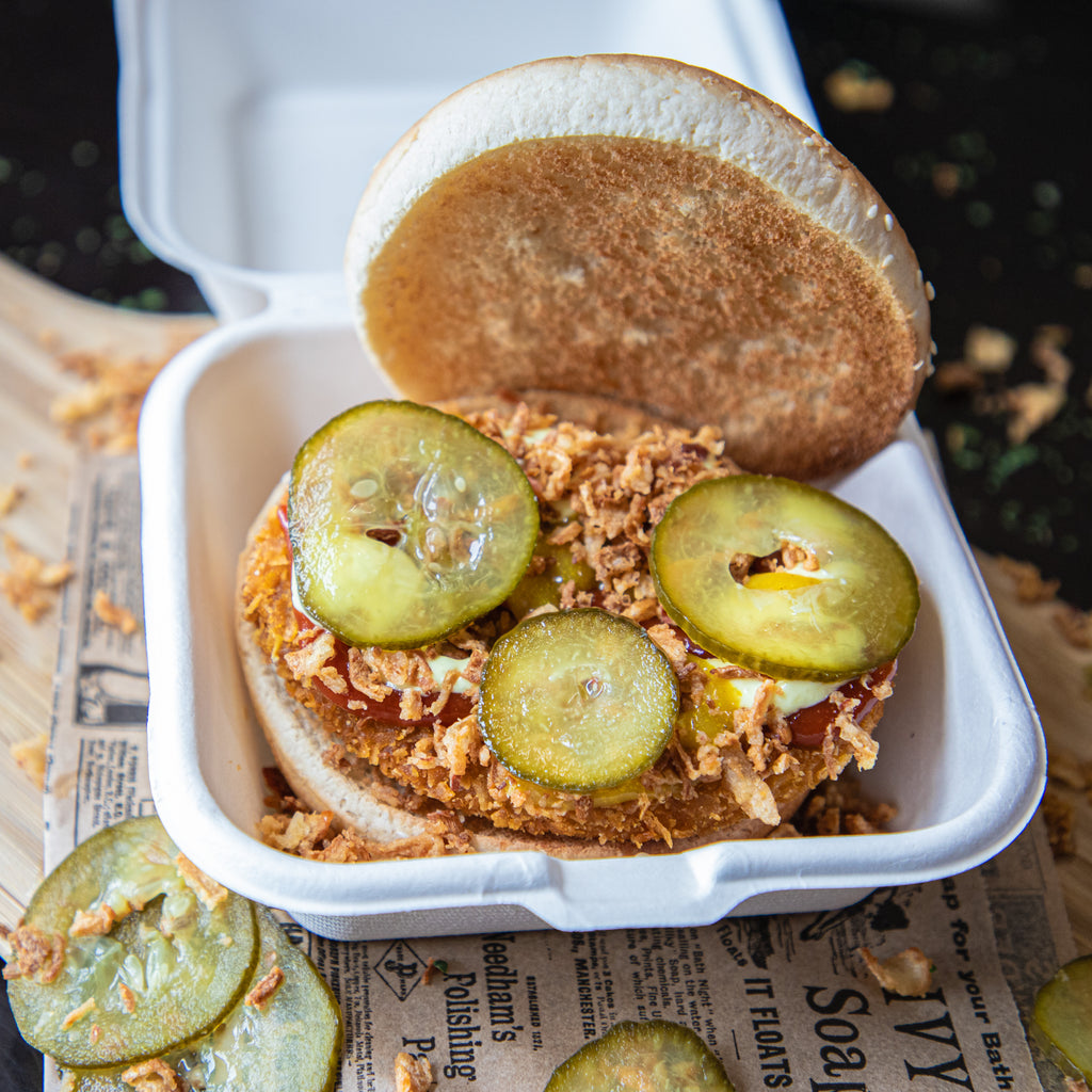 Chicken Cheeseburger met krokante kipfilet – frituur Aalst